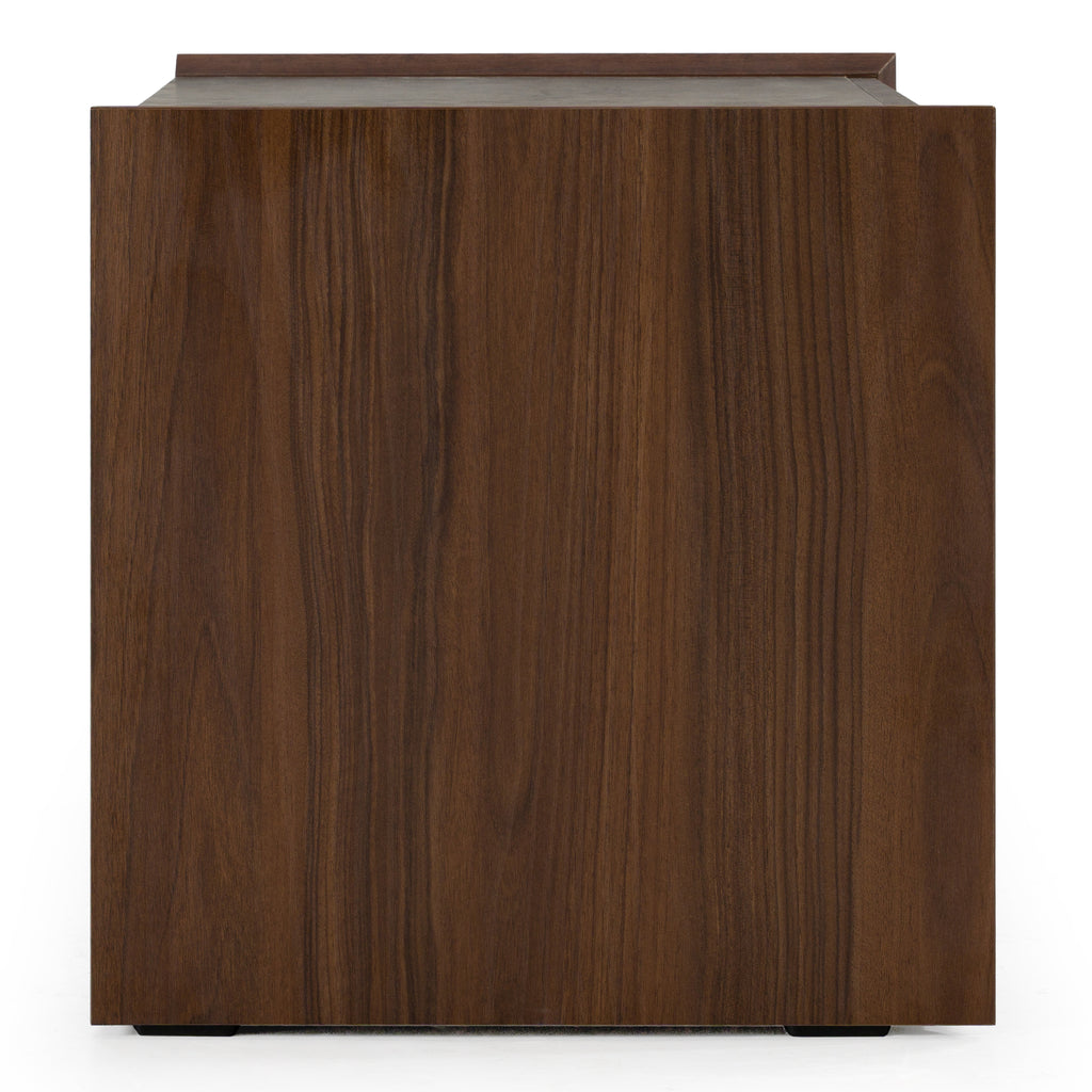 Rado Modern Walnut & Stucco Nightstand