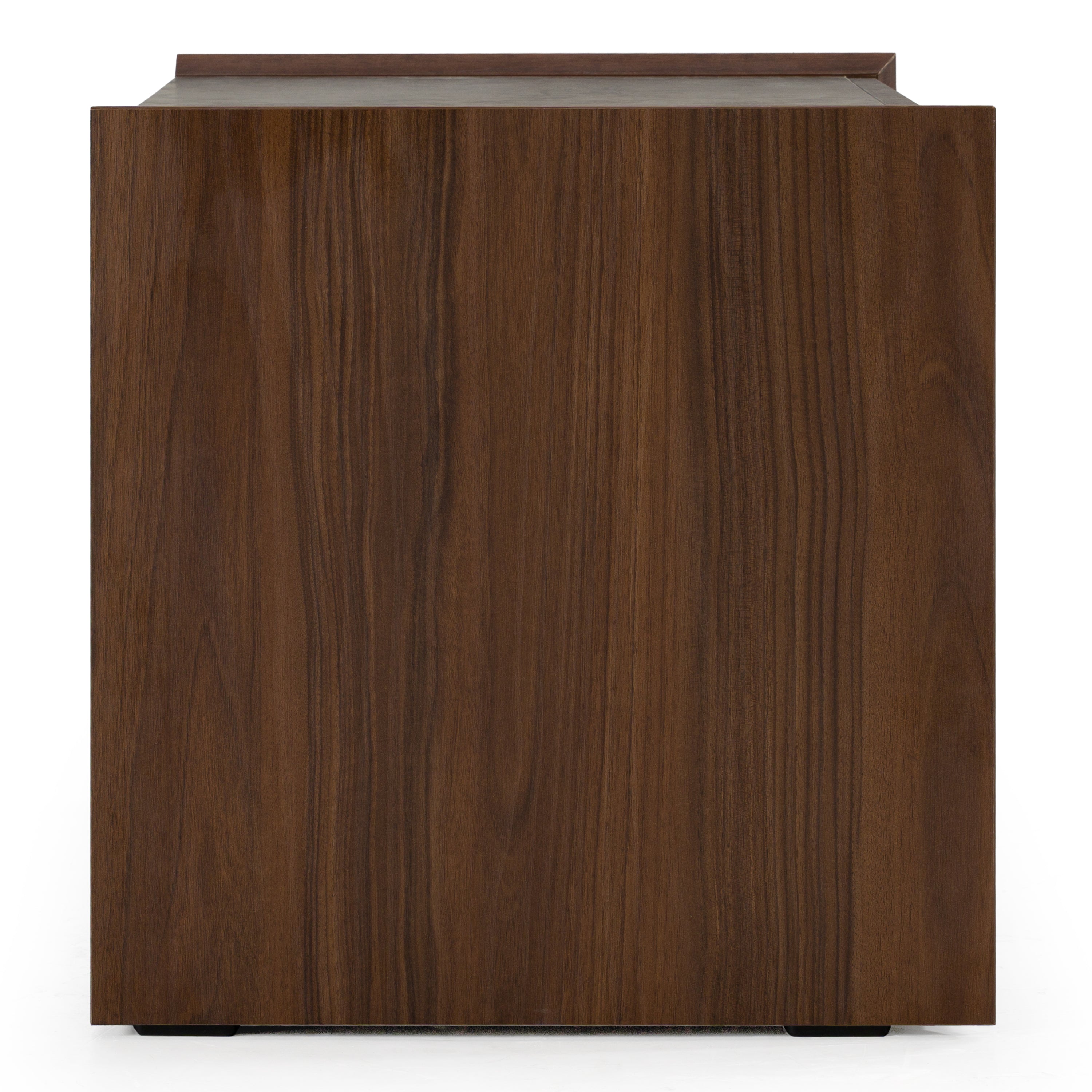 Rado Modern Walnut & Stucco Nightstand