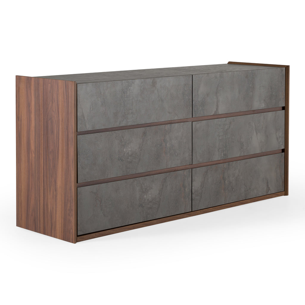 Rado - Modern Walnut & Volcanic Slate Bedroom set - Modern Walnut & Volcanic Slate Bedroom set
