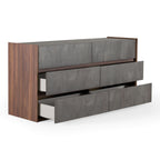 Rado Modern Walnut & Stucco Dresser