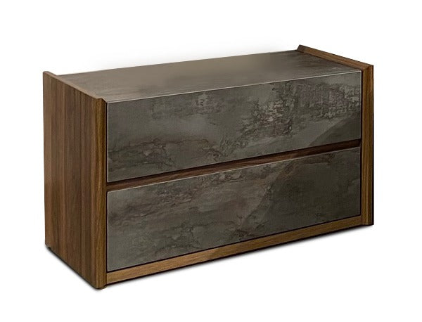 Rado - Modern Walnut & Volcanic Slate 4-Piece Bedroom Set - Modern Walnut & Volcanic Slate 4 - Piece Bedroom Set