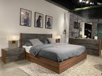 Rado - Modern Walnut & Volcanic Slate Bed - Modern Walnut & Volcanic Slate Bed - Queen