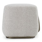 Rainier - Contemporary Off-White Fabric + Antique Brass Ottoman