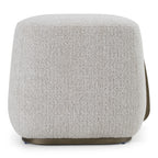 Rainier - Contemporary Off-White Fabric + Antique Brass Ottoman