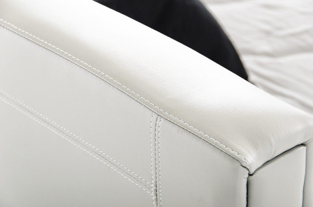 Queen Ramona Modern White Leatherette Bed