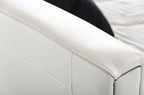 Queen Ramona Modern White Leatherette Bed