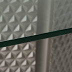 Raphael - Modern Glass + Silver Dining Table