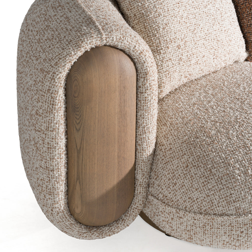 Raywood - Modern Multicolored Boucle Fabric + Ash Sofa