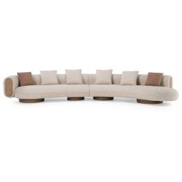 Raywood - Modern Multicolored Boucle Fabric + Ash Sectional Sofa