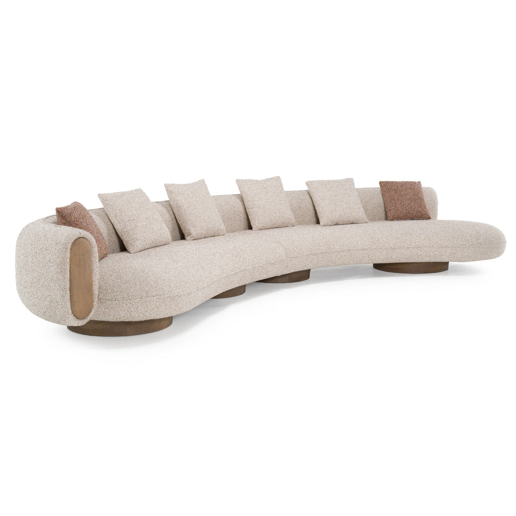 Raywood - Modern Multicolored Boucle Fabric + Ash Sectional Sofa