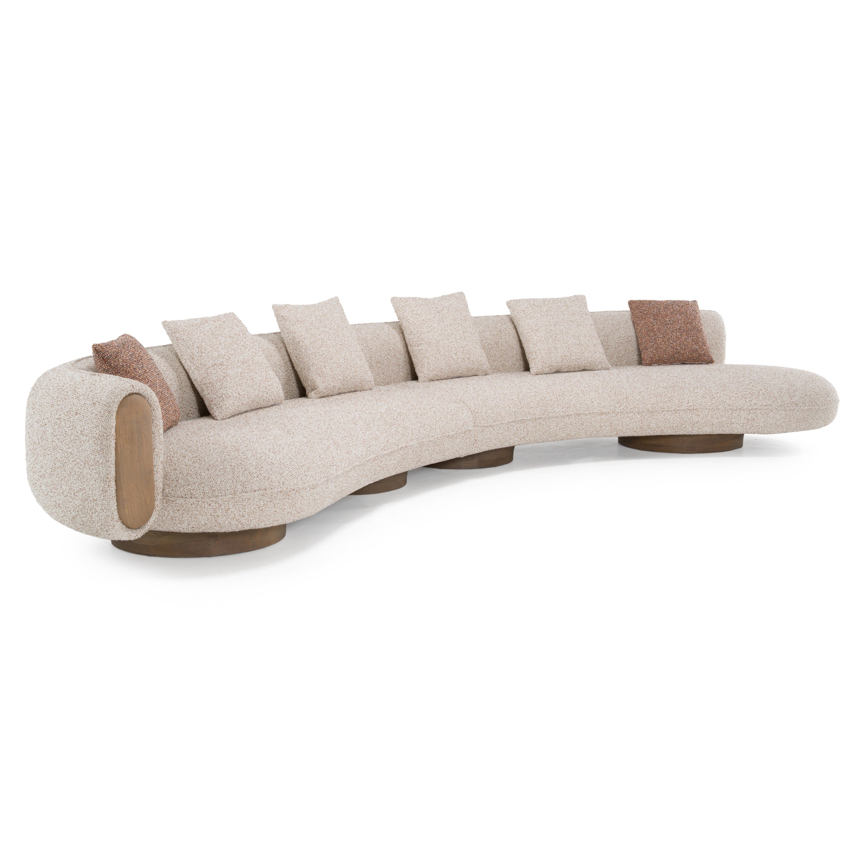 Raywood - Modern Multicolored Boucle Fabric + Ash Sectional Sofa