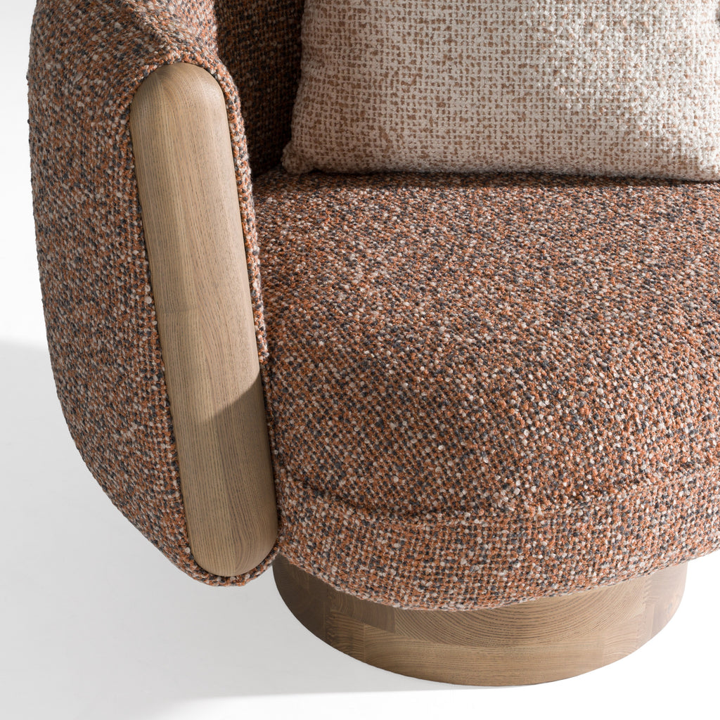 Raywood - Modern Multicolored Boucle Fabric + Ash Accent Chair