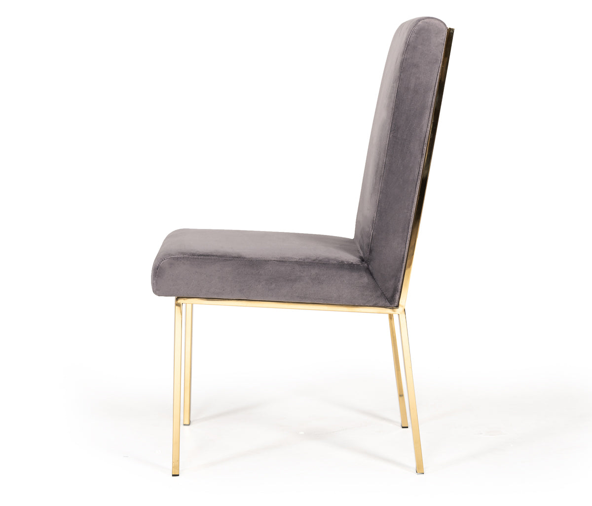 Reba Modern Grey Velvet & Gold Dining Chair (Set of 2)