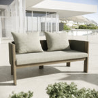 Salvora - Outdoor Beige Fabric & Grey Rope Sofa Set