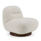 Renee - Modern Cream Fabric Swivel Chair