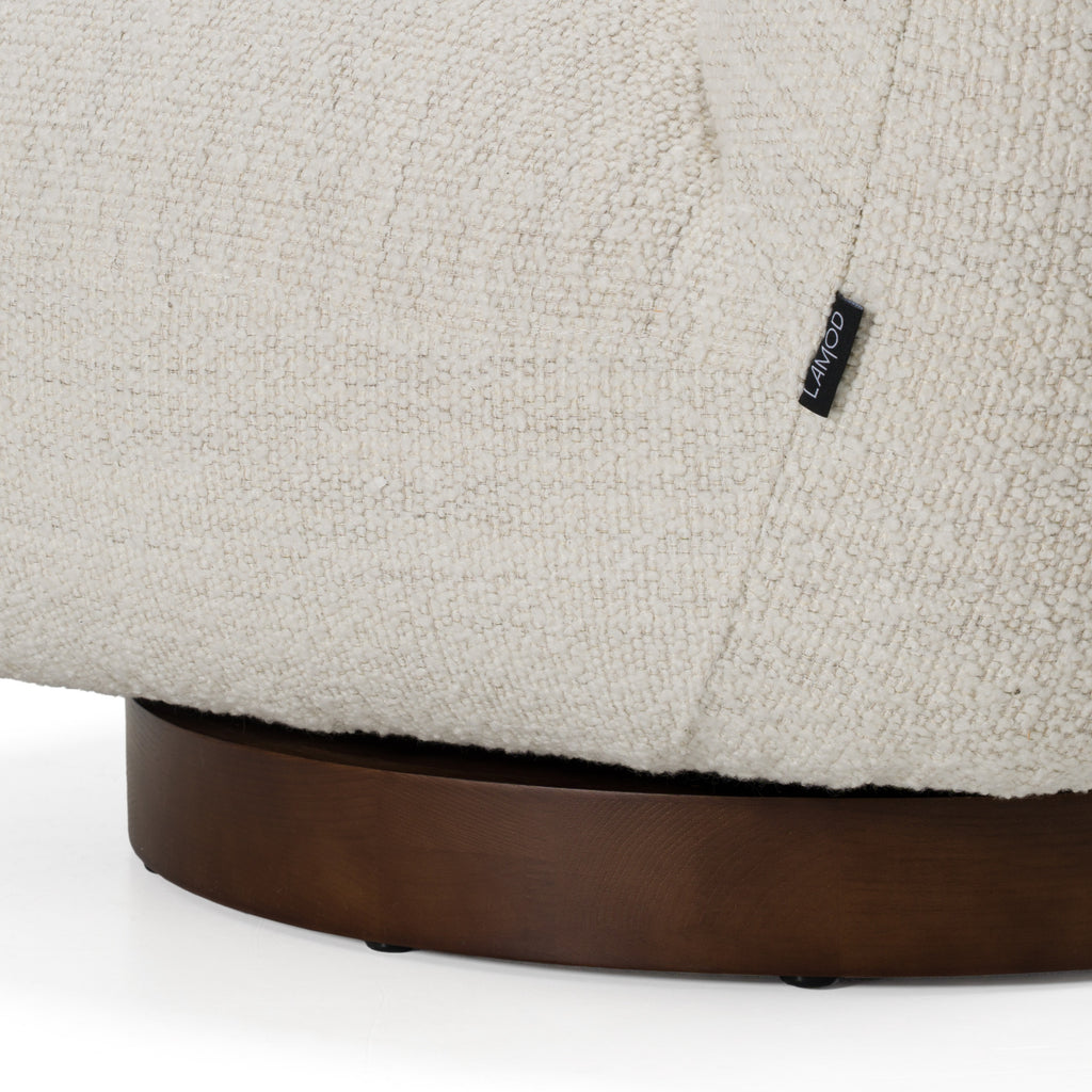Renee - Modern Cream Fabric Swivel Chair