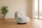 Renee - Modern Cream Fabric Swivel Chair