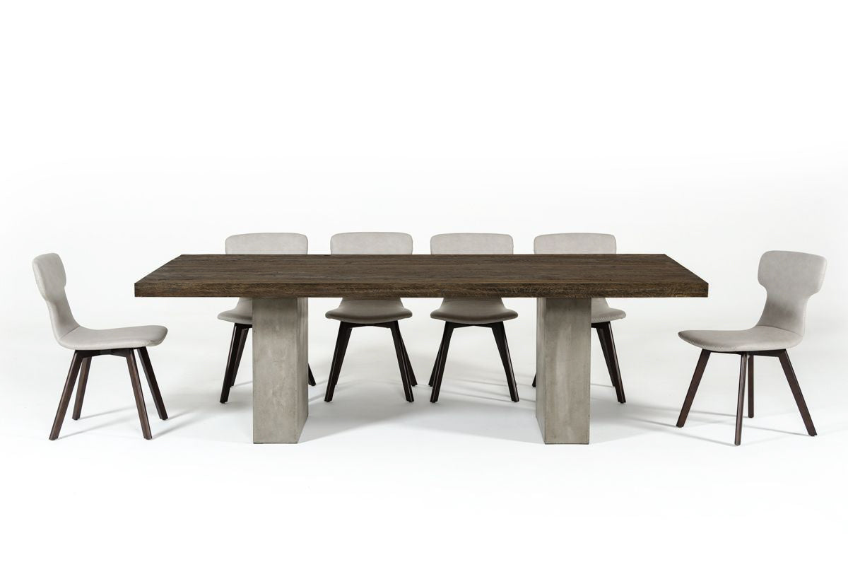 Renzo Modern Oak & Concrete Dining Table