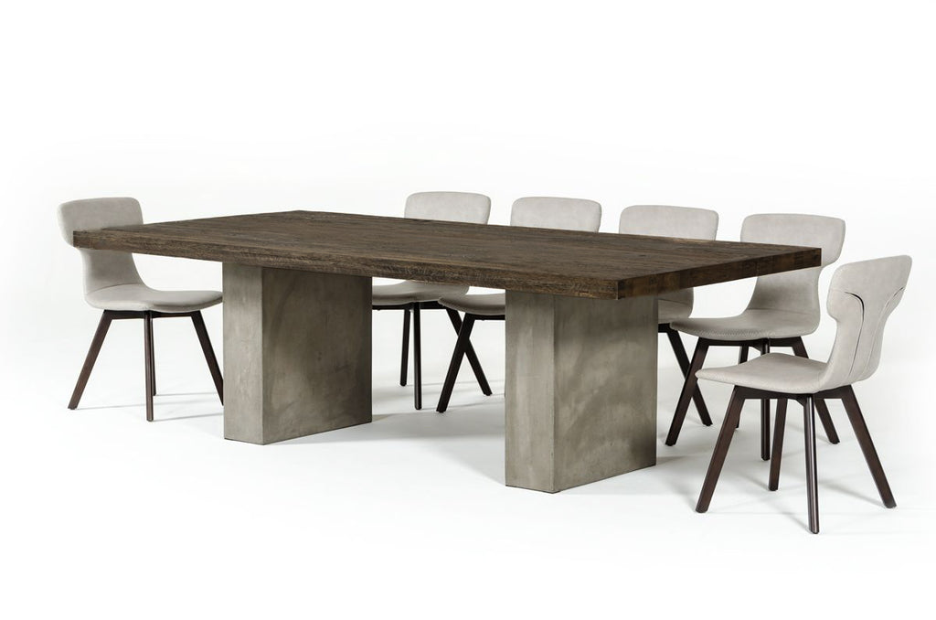 Renzo Modern Oak & Concrete Dining Table