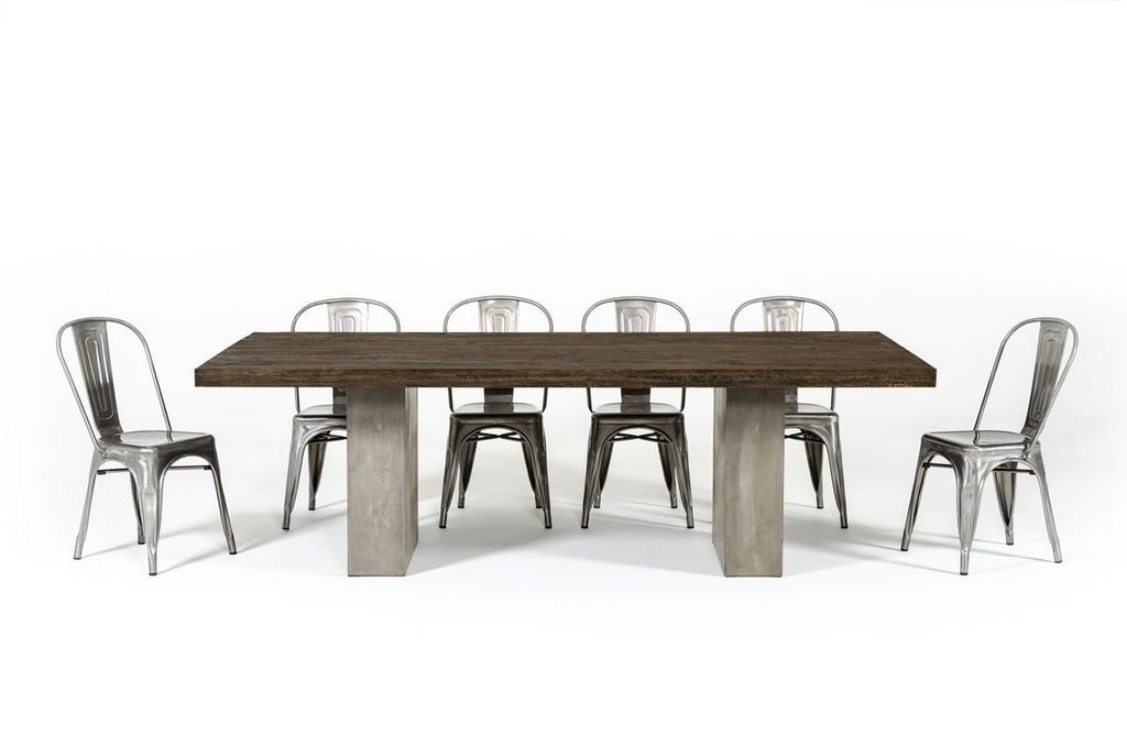 Renzo Modern Oak & Concrete Dining Table