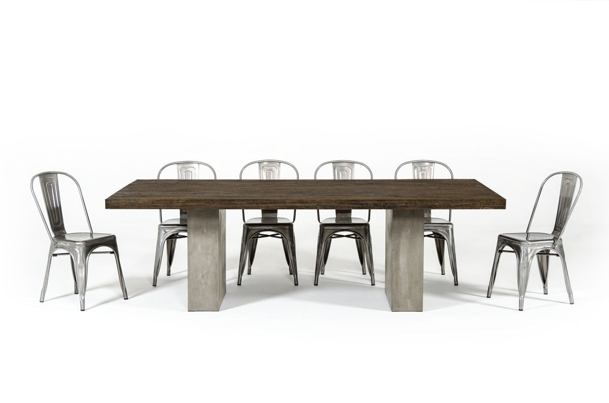 Renzo Modern Oak & Concrete Dining Table