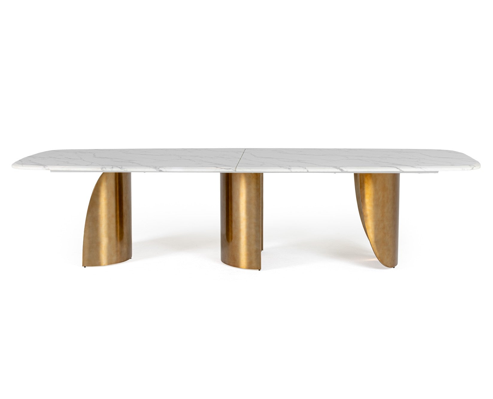 Reynold - Glam Faux Marble + Gold Stainless Steel Dining Table