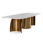 Reynold - Glam Faux Marble + Gold Stainless Steel Dining Table