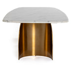 Reynold - Glam Faux Marble + Gold Stainless Steel Dining Table