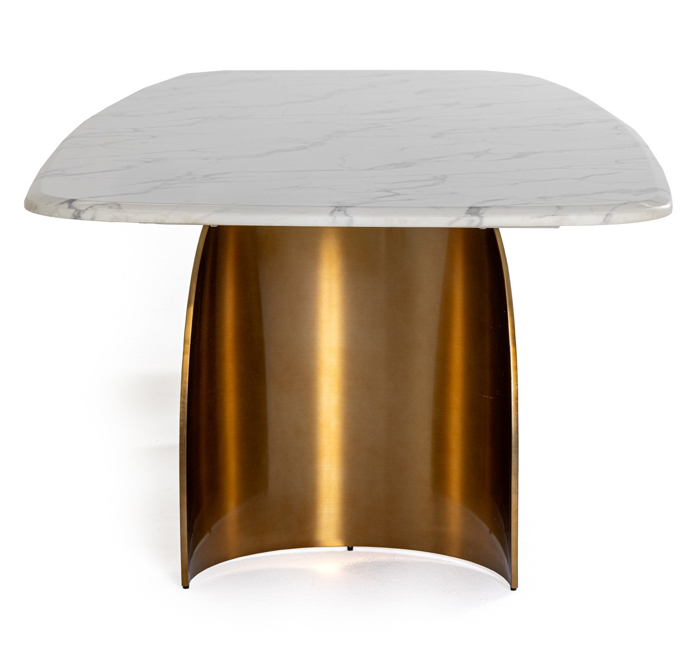 Reynold - Glam Faux Marble + Gold Stainless Steel Dining Table