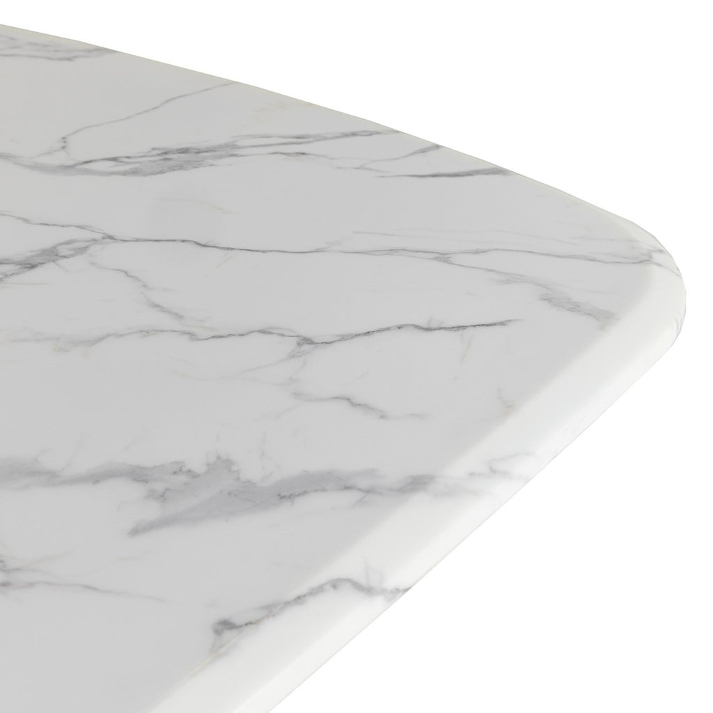 Reynold - Glam Faux Marble + Gold Stainless Steel Dining Table