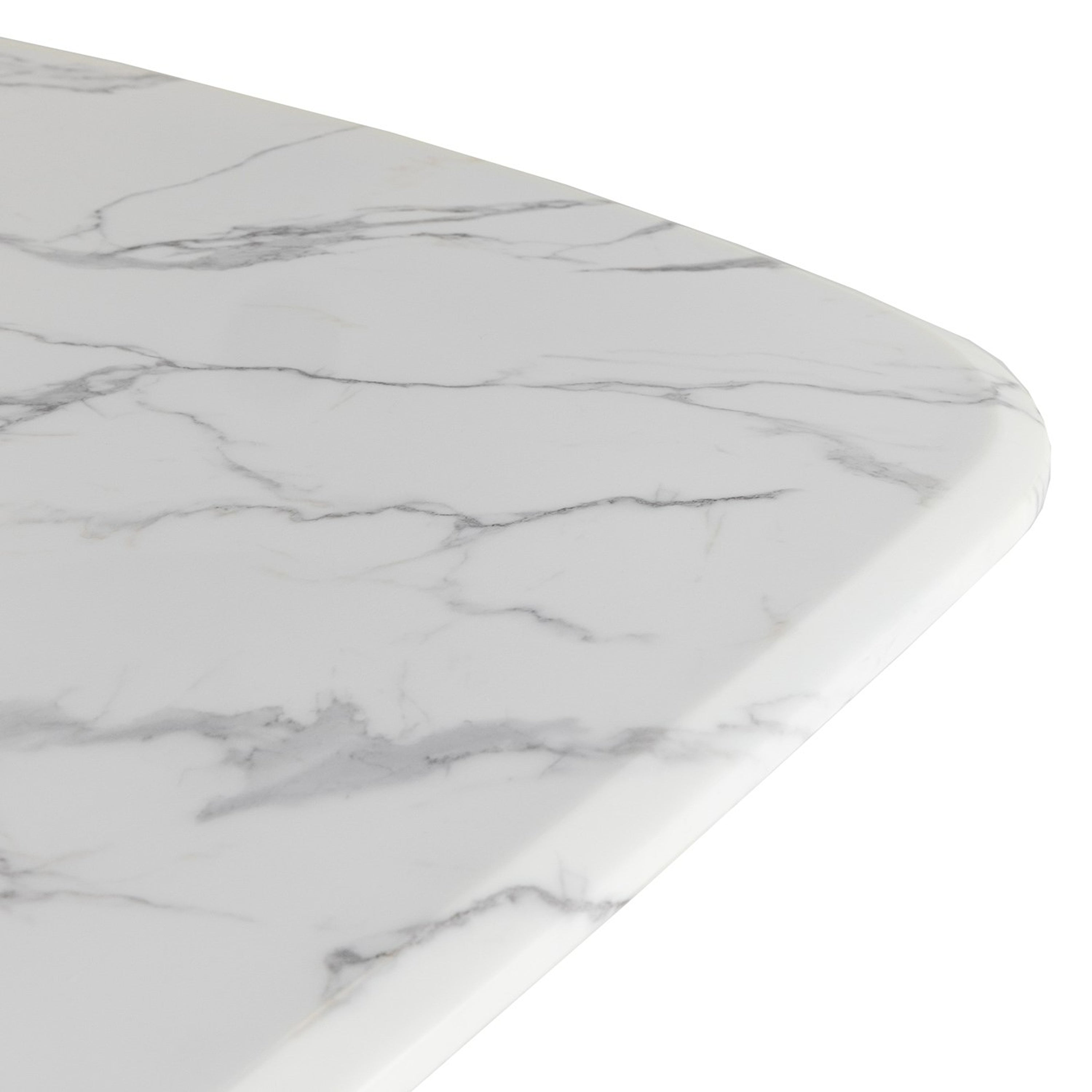 Reynold - Glam Faux Marble + Gold Stainless Steel Dining Table