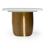 Reynold - Glam Faux Marble + Gold Stainless Steel 94 - Inch Dining Table