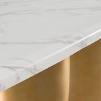 Reynold - Glam Faux Marble + Gold Stainless Steel 94 - Inch Dining Table