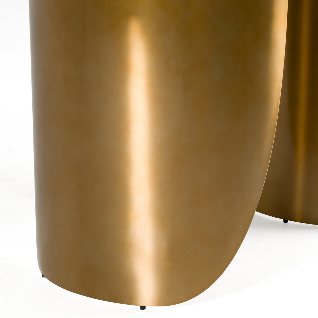Reynold - Glam Faux Marble + Gold Stainless Steel 94 - Inch Dining Table