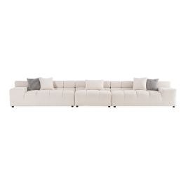 Rhonda - Modern Ivory Beige Fabric Modular Sectional Sofa