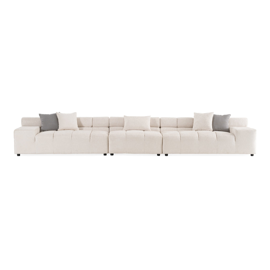 Rhonda - Modern Ivory Beige Fabric Modular Sectional Sofa