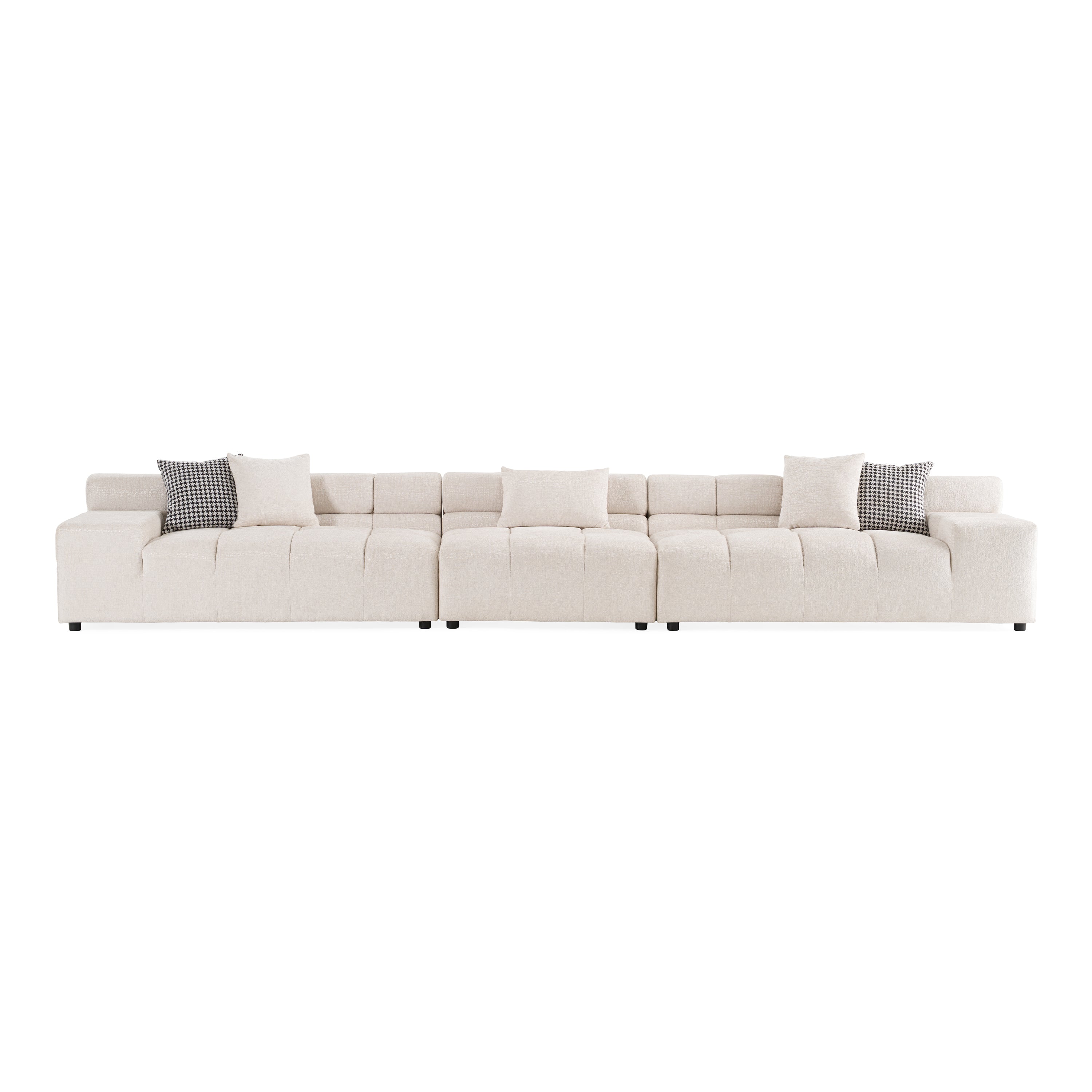Rhonda - Modern Ivory Beige Fabric Modular Sectional Sofa