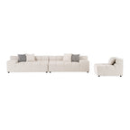 Rhonda - Modern Ivory Beige Fabric Modular Sectional Sofa