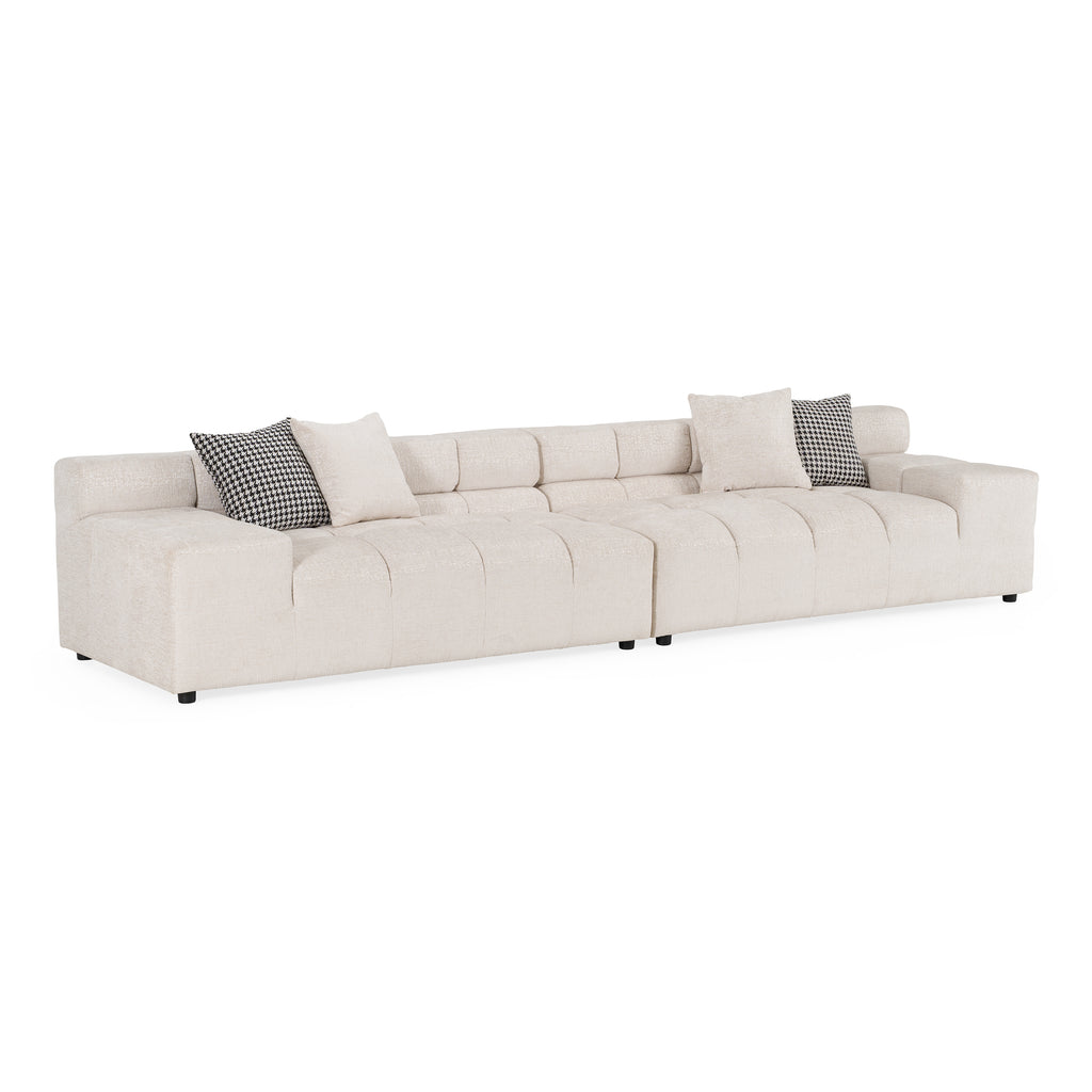 Rhonda - Modern Ivory Beige Fabric Modular Sectional Sofa