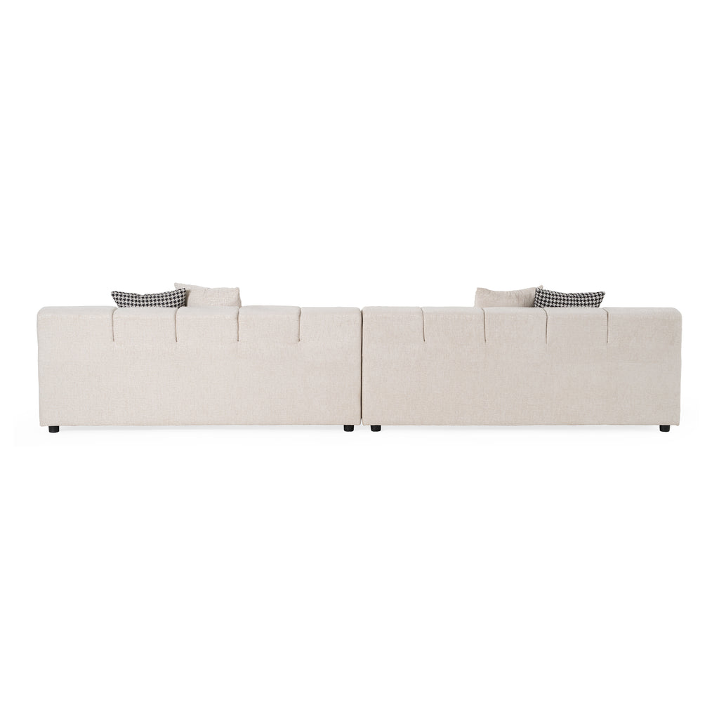 Rhonda - Modern Ivory Beige Fabric Modular Sectional Sofa