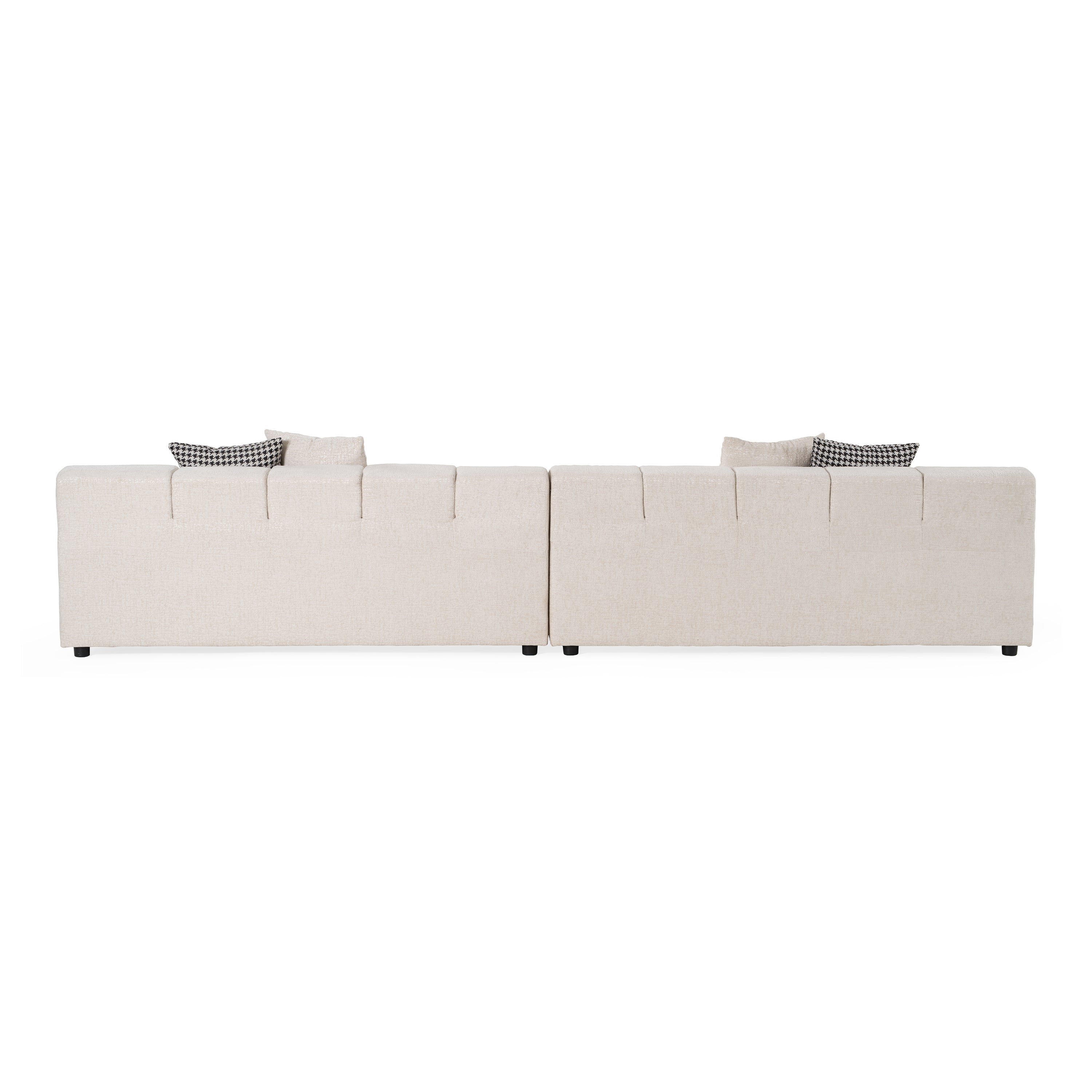 Rhonda - Modern Ivory Beige Fabric Modular Sectional Sofa