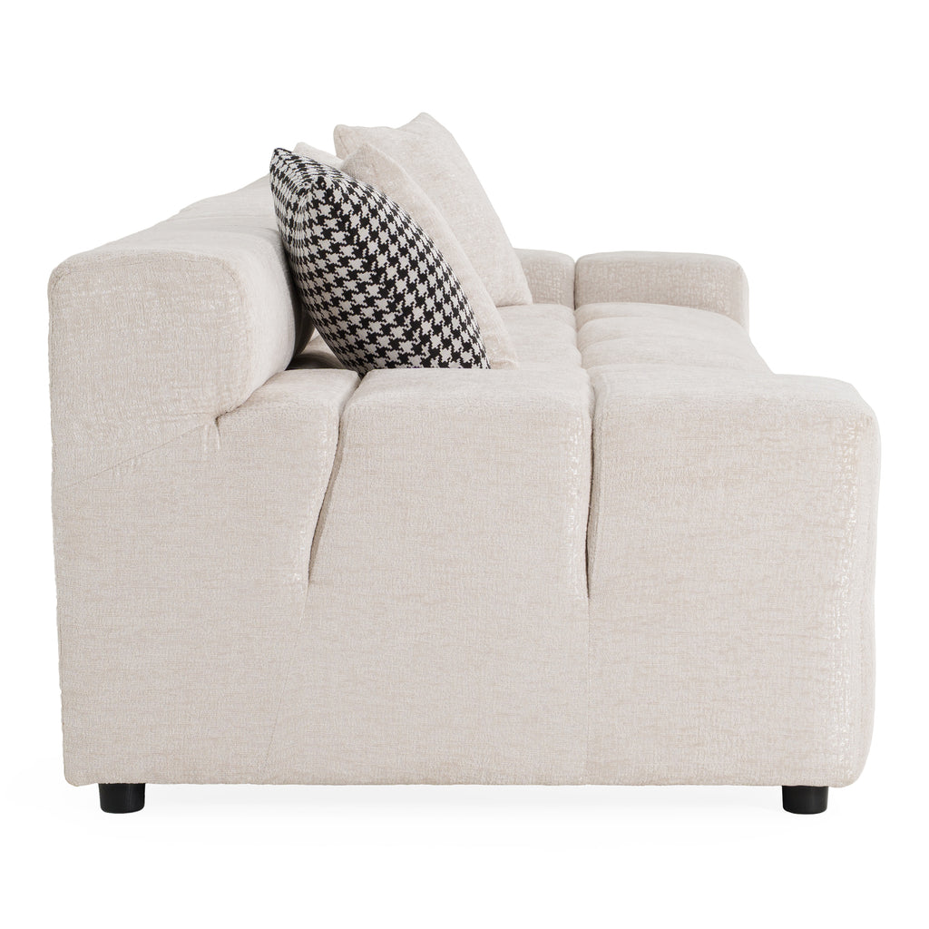 Rhonda - Modern Ivory Beige Fabric Modular Sectional Sofa