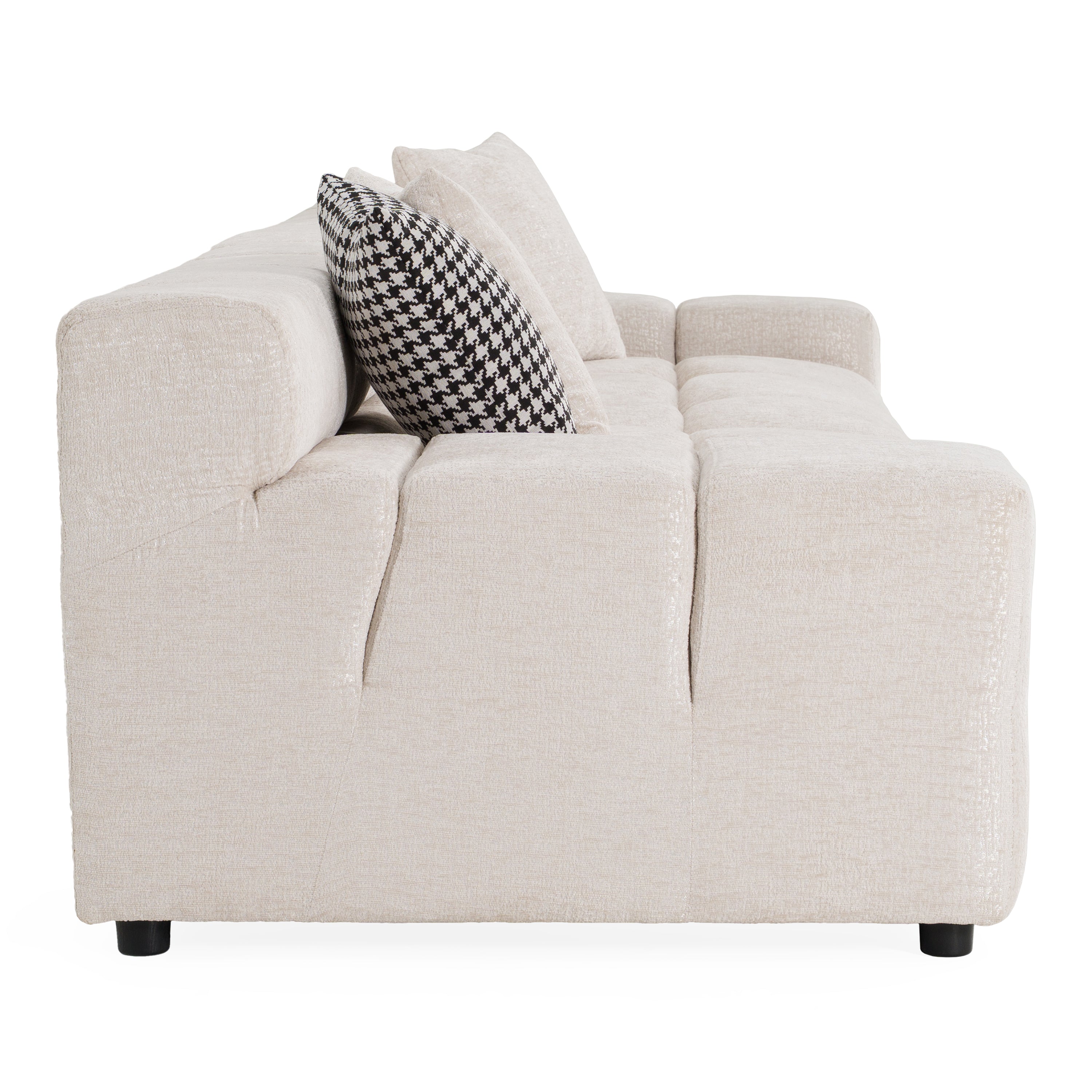 Rhonda - Modern Ivory Beige Fabric Modular Sectional Sofa