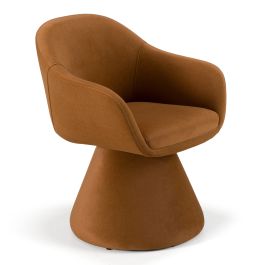 Risa Modern Rust Fabric Swivel Dining Chair