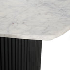 Rivas - Modern White Marble + Black Hex Dining Table