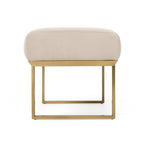 Robles - Modern Beige Fabric + Antique Brass Dining Bench