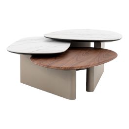 Robson - Modern Ceramic + Walnut Coffee Table