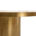 Rocky - Glam White Marble & Brush Gold Round Dining Table