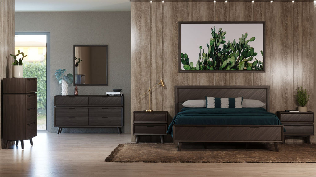 Roger - Queen Mid - century Acacia Bed - Queen Mid - century Acacia Bed