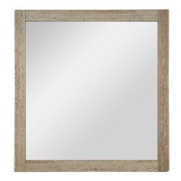 Roma - Modern Faux Travertine + Gold Mirror